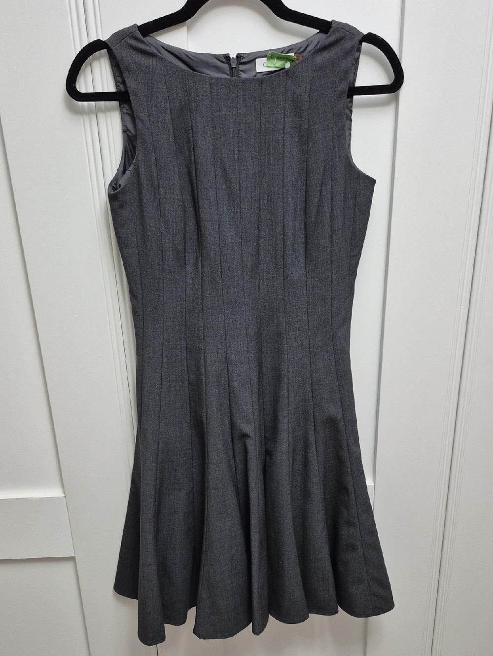 Calvin Klein Sleeveless Gray Midi Fit-and-Flare Dress